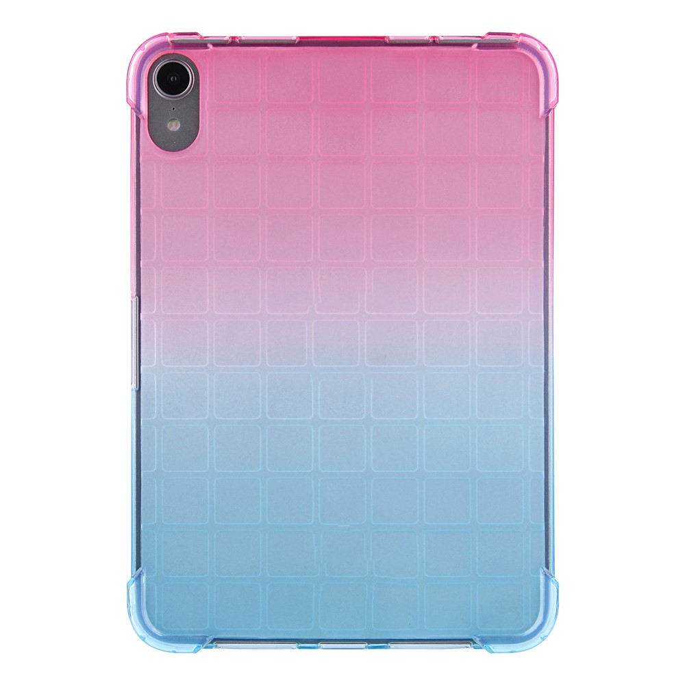 Clear Transparent Soft TPU Gradient Impact Resistant Back Cover for iPad mini (2021) - Pink/Green-1