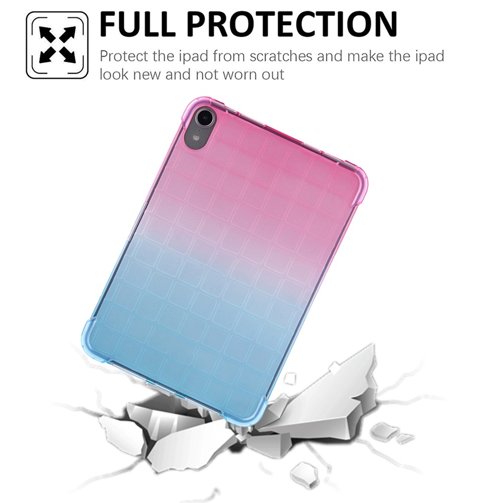 Clear Transparent Soft TPU Gradient Impact Resistant Back Cover for iPad mini (2021) - Pink/Green-3