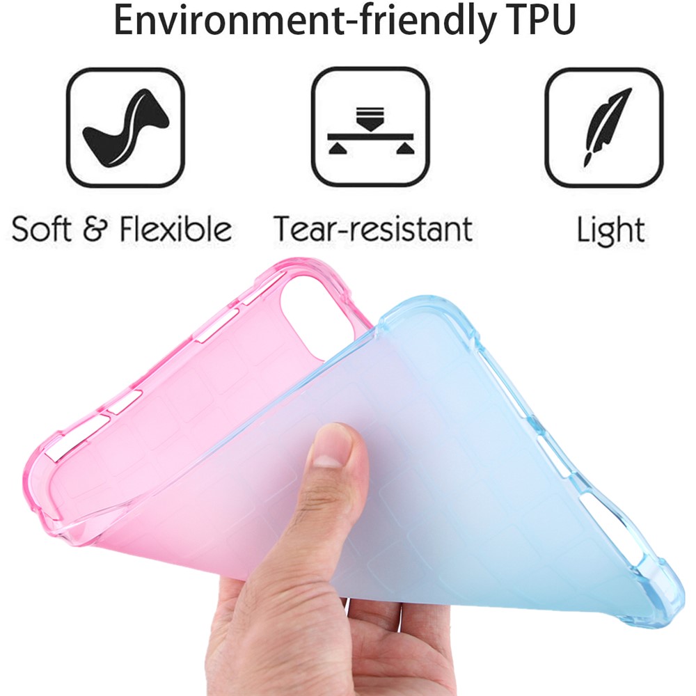 Clear Transparent Soft TPU Gradient Impact Resistant Back Cover for iPad mini (2021) - Pink/Green-5