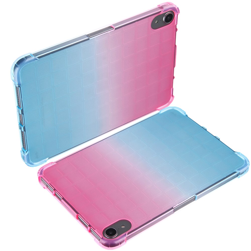 Clear Transparent Soft TPU Gradient Impact Resistant Back Cover for iPad mini (2021) - Pink/Green-7