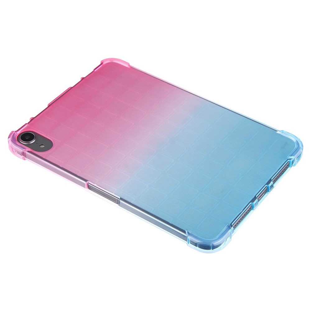 Clear Transparent Soft TPU Gradient Impact Resistant Back Cover for iPad mini (2021) - Pink/Green-8