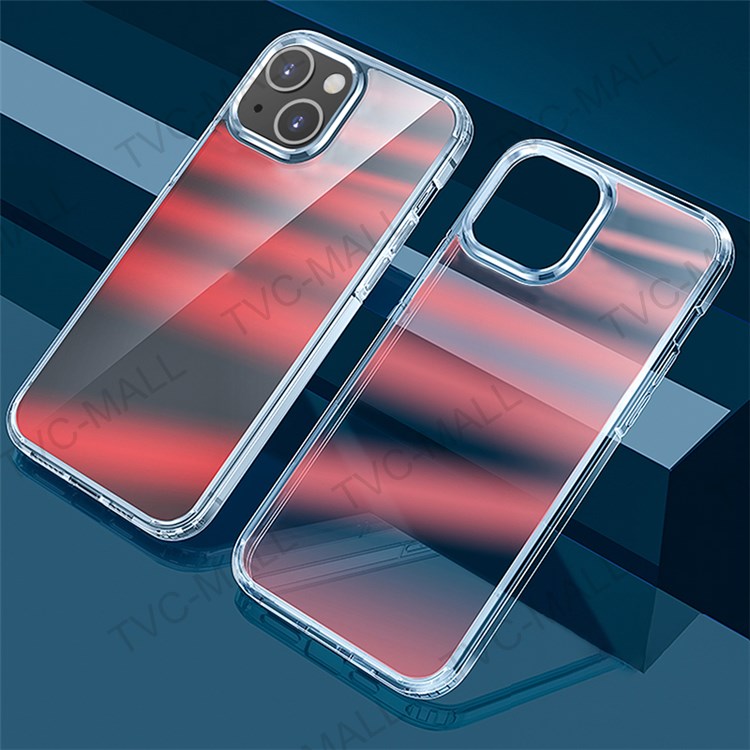 FUKELAI Optical Ice Crystal Series Clear Colorful Clear Slim Light Stylish PC TPU Protective Cover for iPhone 13 mini 5.4 inch - Golden Light-1
