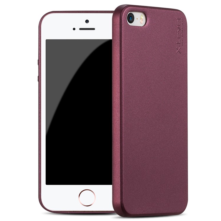 X-уровень опекуна серии матовый тпу чехол для iphone se / 5s / 5 - вино красное