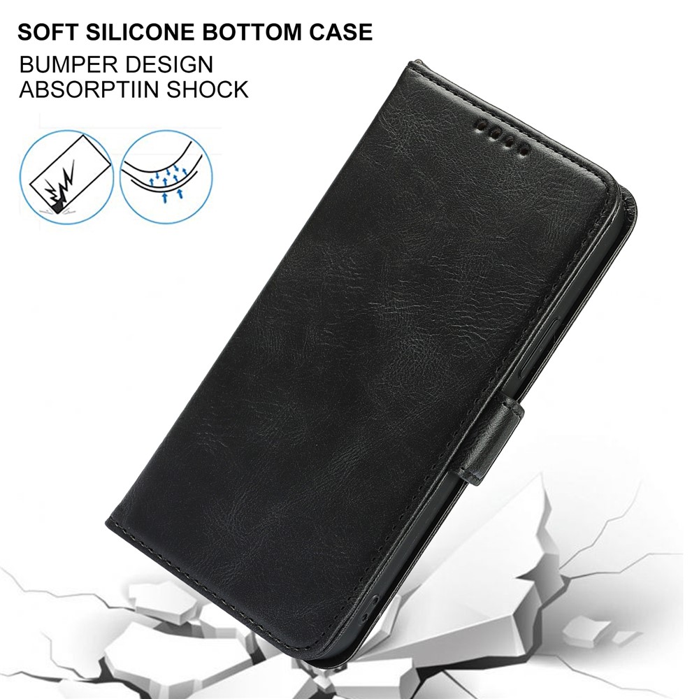 Retro Style Phone Shell Case RFID Blocking Magnetic Closure Wallet Phone Cover for iPhone 13 mini 5.4 inch - Black-6