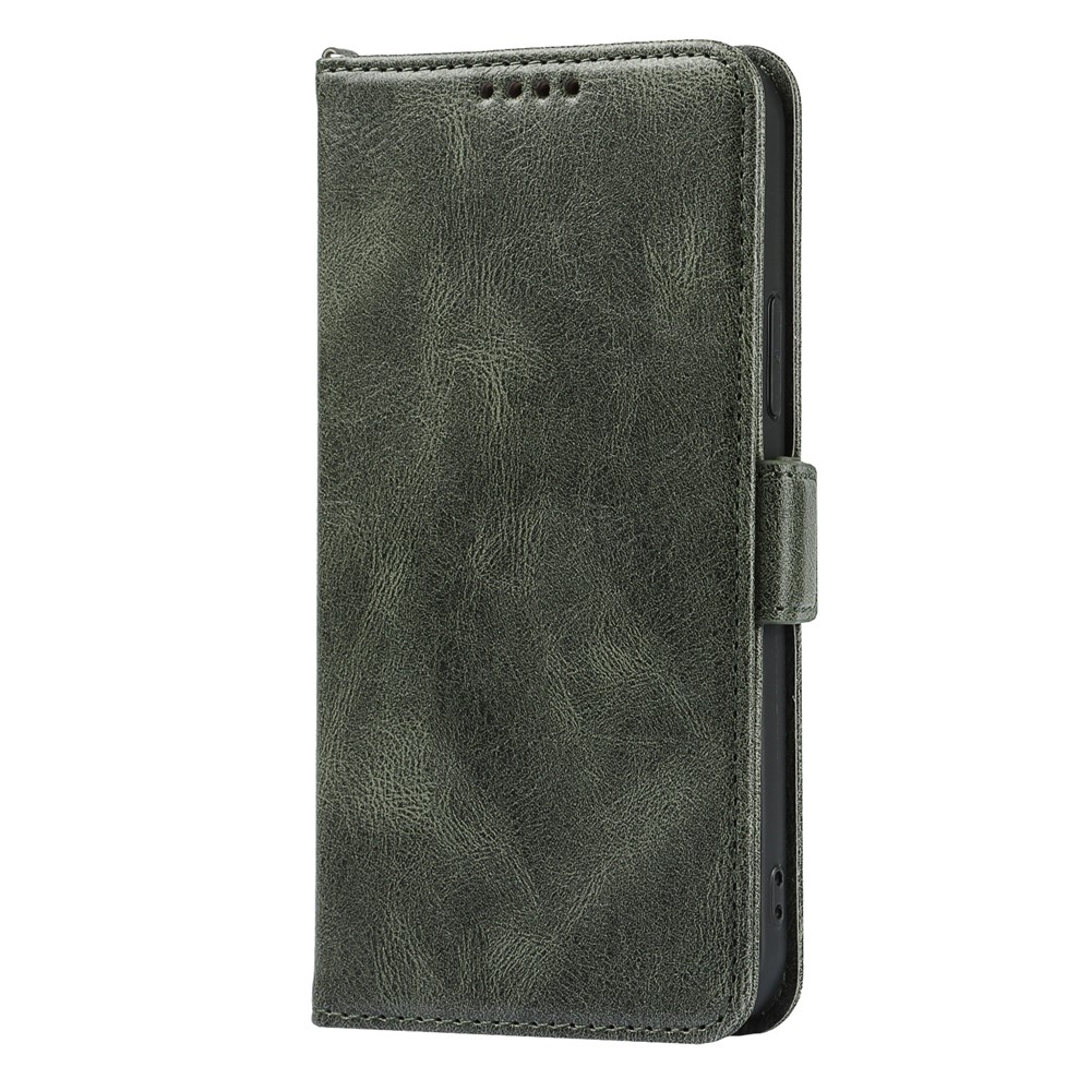 Scratch Resistant RFID Blocking Flip Phone Case Magnetic Closure Wallet Phone Cover Shell for iPhone 13 6.1 inch - Green-2