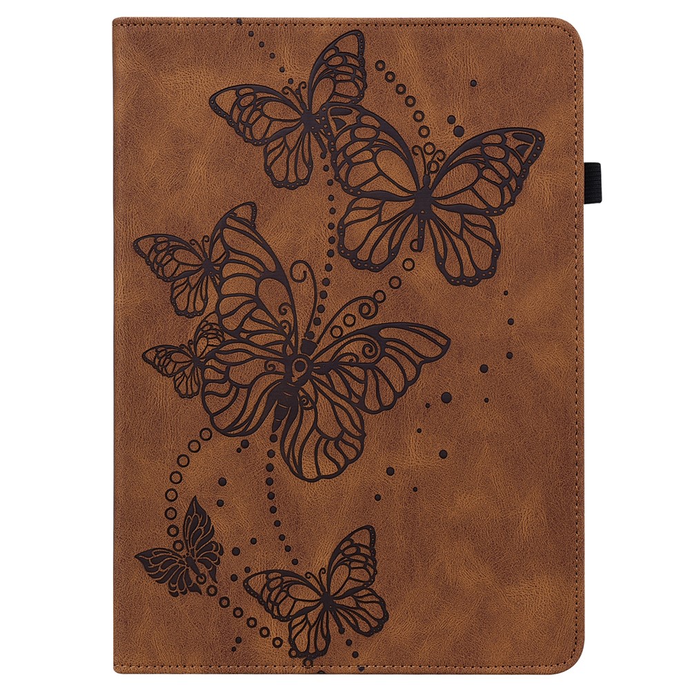 Butterflies Imprinted Scratch-Resistant Well-Protected Anti-Fall Tablet Case with Stand for iPad Pro 11-inch (2021)/Air (2020) - Brown-3
