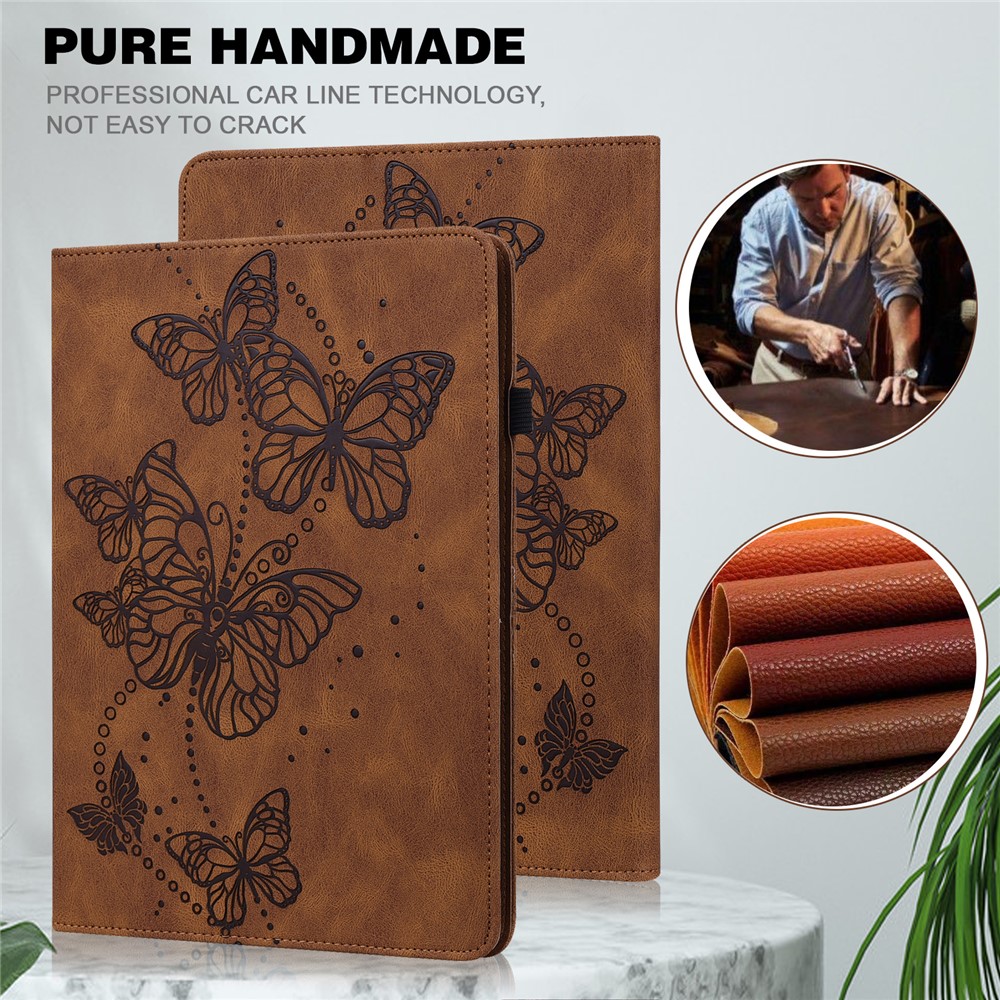 Butterflies Imprinted Scratch-Resistant Well-Protected Anti-Fall Tablet Case with Stand for iPad Pro 11-inch (2021)/Air (2020) - Brown-5