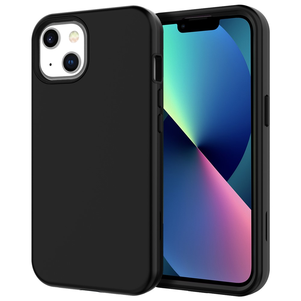 Scratch Resistant Detachable Design Hard PC + Soft TPU Phone Case Cover for iPhone 13 6.1 inch - Black-1