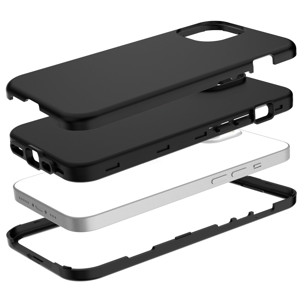 Scratch Resistant Detachable Design Hard PC + Soft TPU Phone Case Cover for iPhone 13 6.1 inch - Black-5
