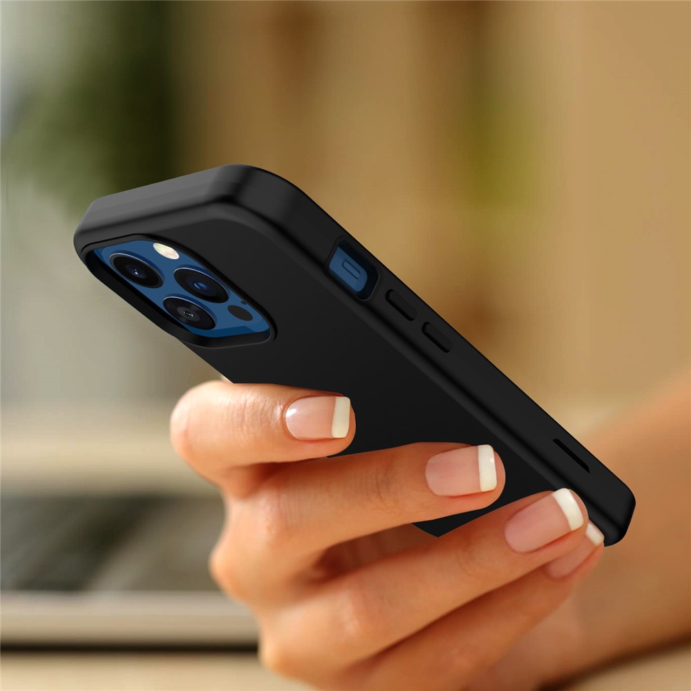 Thickened Scratch Resistant Detachable Hard Plastic and Soft TPU Phone Case Cover for iPhone 13 Pro 6.1 inch - Black-6