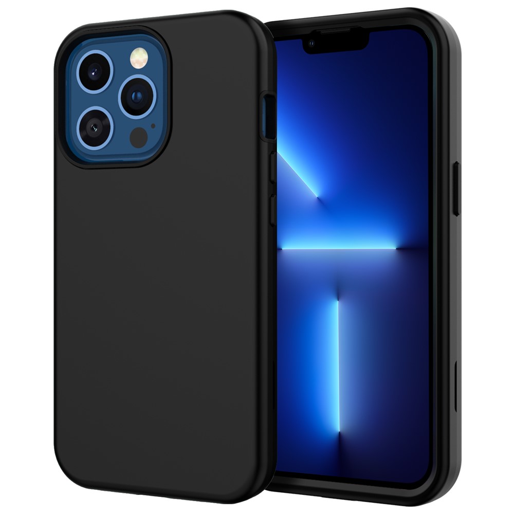 Detachable Design Hard PC + Soft TPU Phone Case Cover for iPhone 13 Pro Max - Black-1