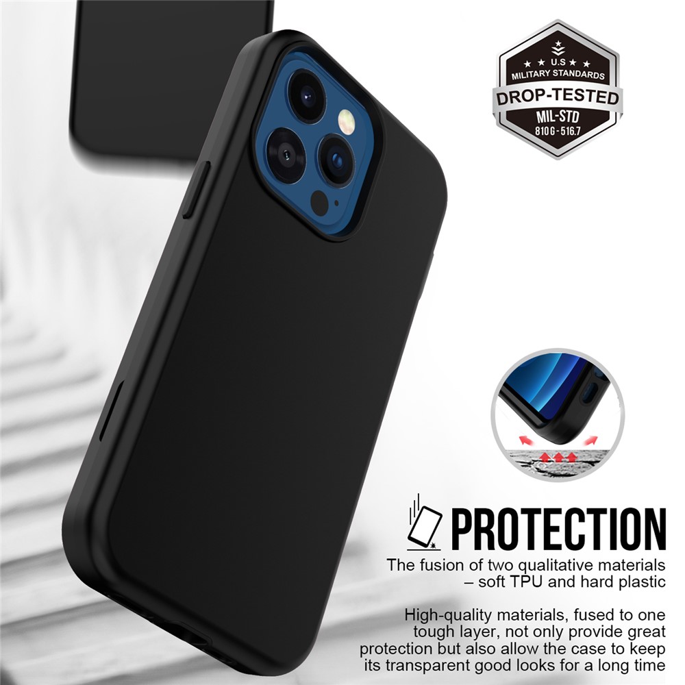 Detachable Design Hard PC + Soft TPU Phone Case Cover for iPhone 13 Pro Max - Black-4