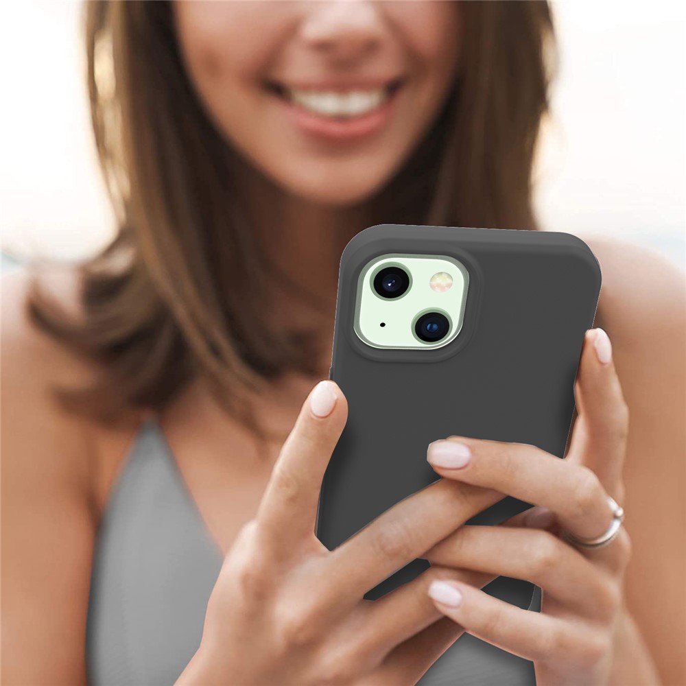 GW18-P Anti-fingerprint Flexible TPU Phone Case Phone Cover for iPhone 13 6.1 inch - Black-3