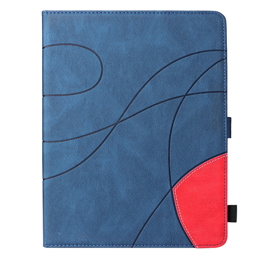 Dual-Color Splicing Magnetic Clasp Closure Leather Tablet Case Stand Cover with Card Slots for iPad Pro 12.9-inch (2021)/(2020)/(2018) - Blue-2