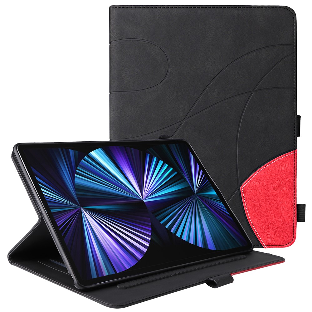 Dual-Color Splicing Skin Touch Anti-Drop Anti-Scratch Magnetic Clasp Cards Slots Design Tablet Case with Stand for iPad Pro 11-inch (2020)/(2018)/(2021)/Air (2020) - Black-1