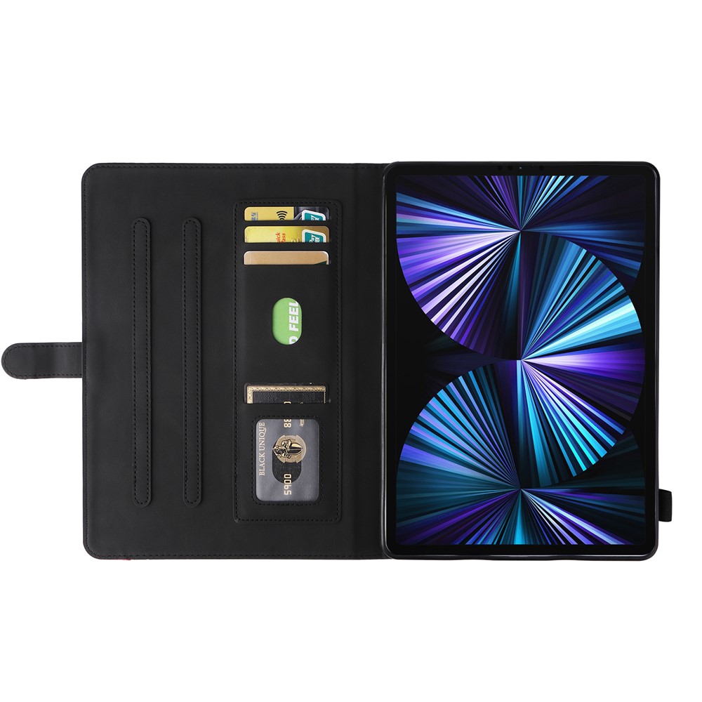 Dual-Color Splicing Skin Touch Anti-Drop Anti-Scratch Magnetic Clasp Cards Slots Design Tablet Case with Stand for iPad Pro 11-inch (2020)/(2018)/(2021)/Air (2020) - Black-9