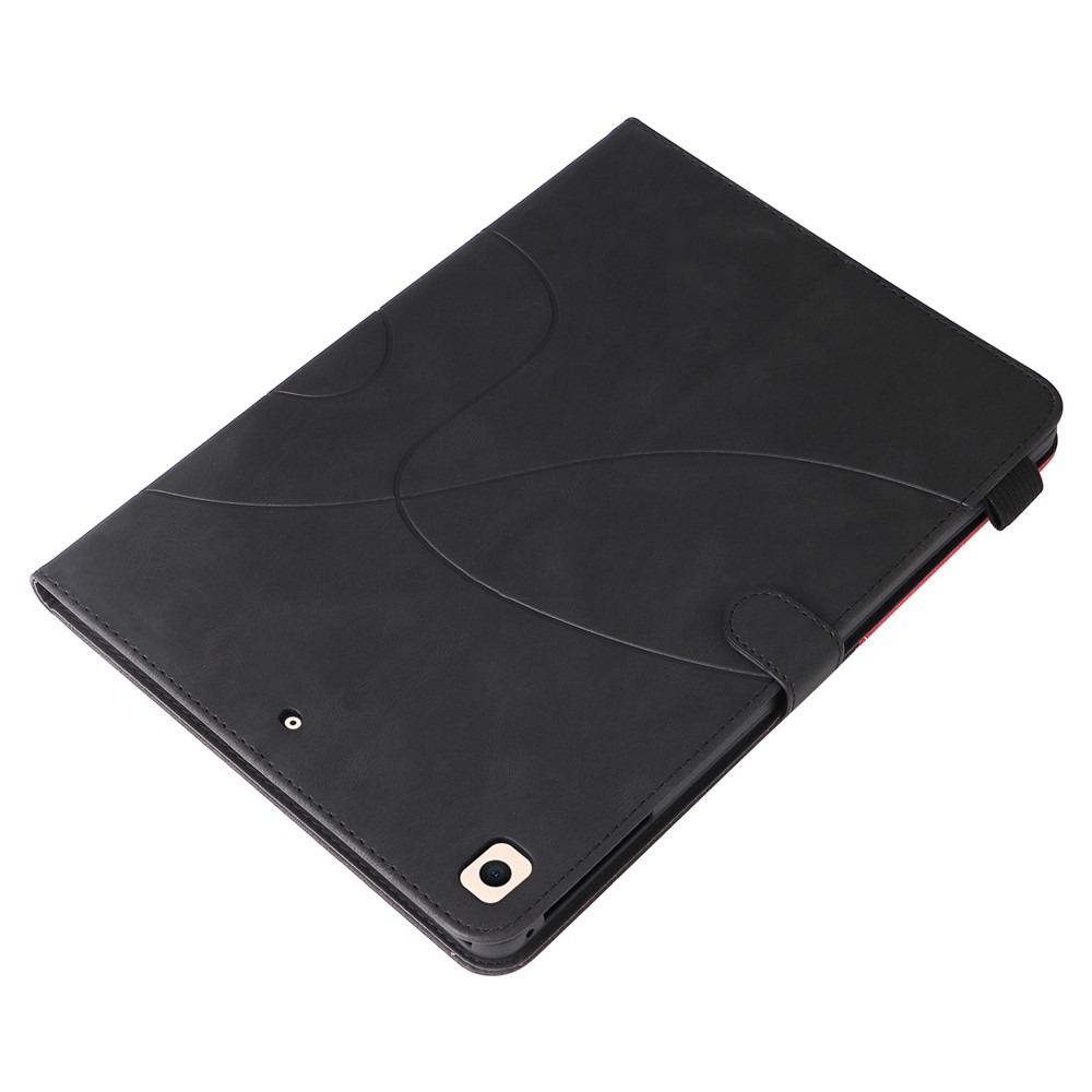 Dual-Color Splicing Skin Touch Cards Slots Design Well-Protected Magnetic Closure Anti-Drop Tablet Case with Stand for iPad Air (2013)/Air 2/9.7-inch (2017)/(2018) - Black-12