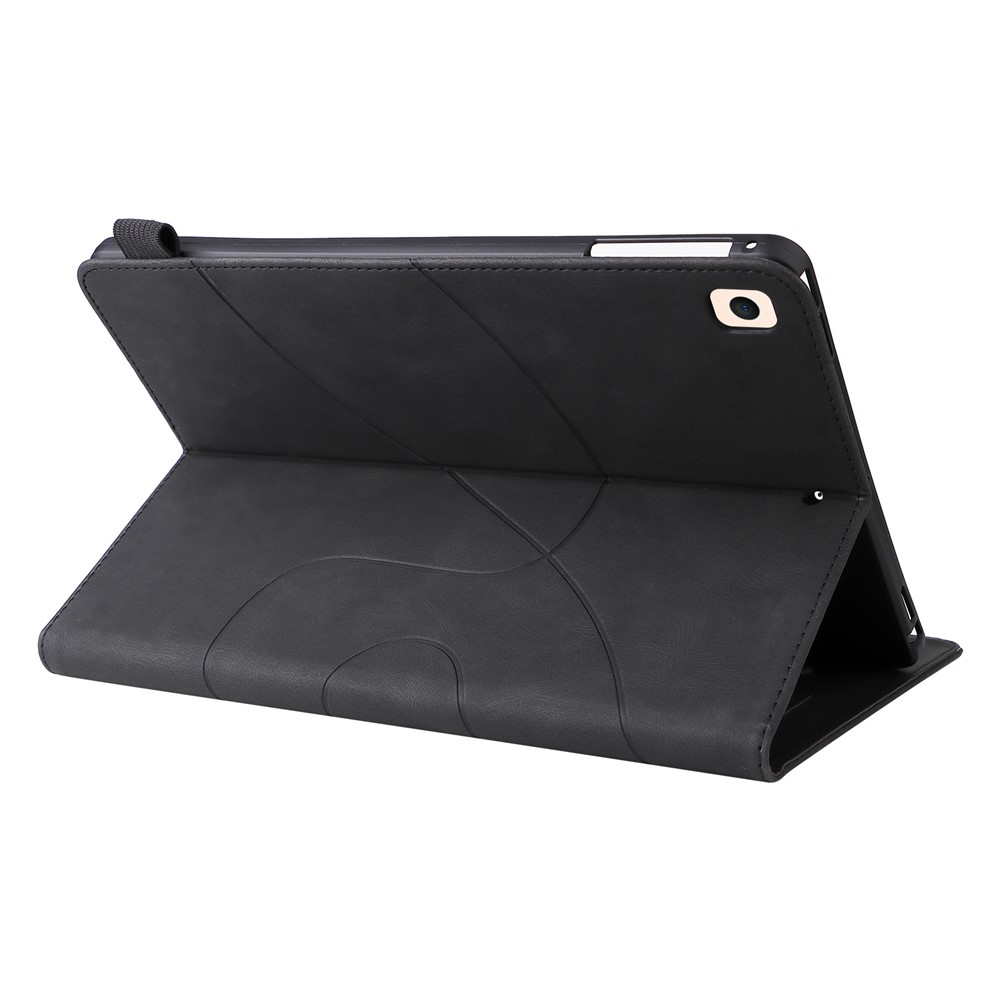 Dual-Color Splicing Skin Touch Cards Slots Design Well-Protected Magnetic Closure Anti-Drop Tablet Case with Stand for iPad Air (2013)/Air 2/9.7-inch (2017)/(2018) - Black-7
