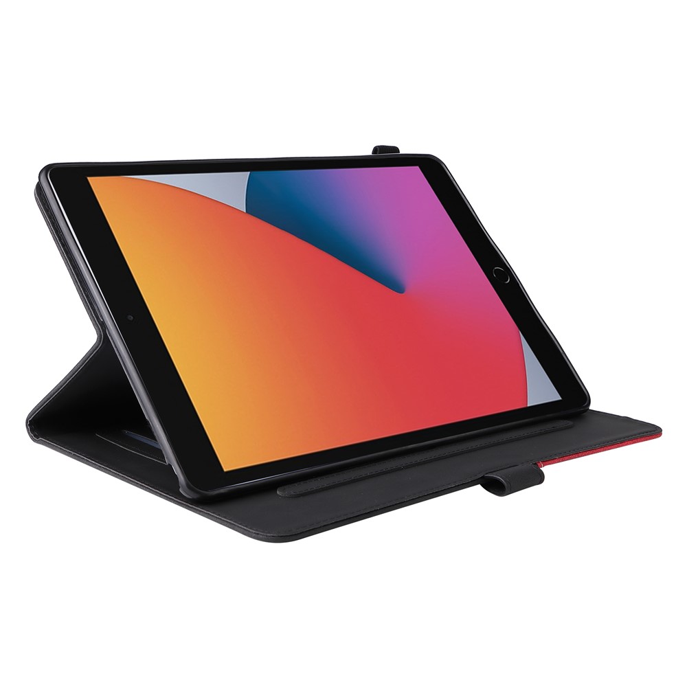 Dual-Color Splicing Skin Touch Cards Slots Design Well-Protected Magnetic Closure Anti-Drop Tablet Case with Stand for iPad Air (2013)/Air 2/9.7-inch (2017)/(2018) - Black-8