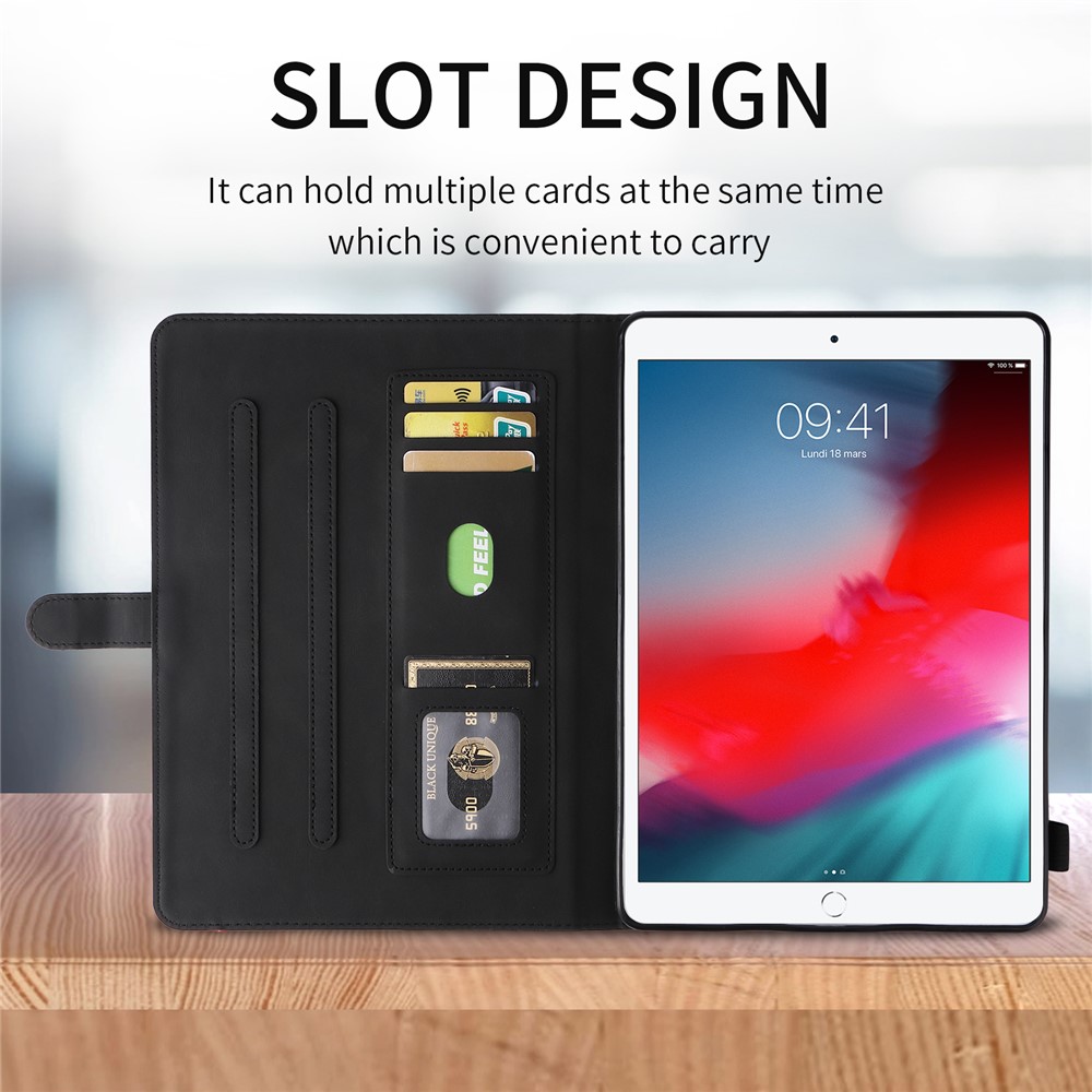 Skin Touch Dual-Color Splicing Magnetic Clasp Cards Slots Design Tablet Case with Stand for iPad Pro 10.5-inch (2017)/Air 10.5 inch (2019)/10.2 (2019) - Black-3