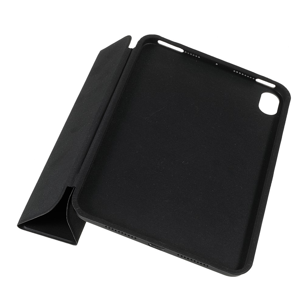 PU Leather Tri-fold Stand Protection Tablet Cover Case for iPad mini (2021) - Black-9