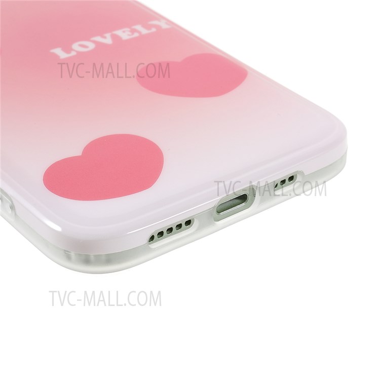 Popular Network Style Flexible TPU Phone Cover Case for iPhone 12 6.1 inch - Light Pink (Pink/Heart)-5