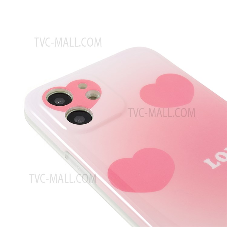 Popular Network Style Flexible TPU Phone Cover Case for iPhone 12 6.1 inch - Light Pink (Pink/Heart)-6