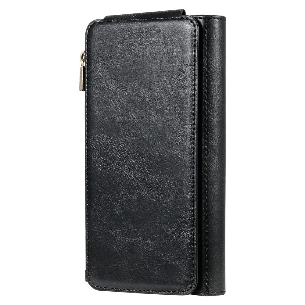 Multifunctional Zipper Pocket Wallet Design Horizontal/Vertical Flip PU Leather Cover Detachable Inner Phone Case for iPhone 13 Pro Max 6.7 inch - Black-2