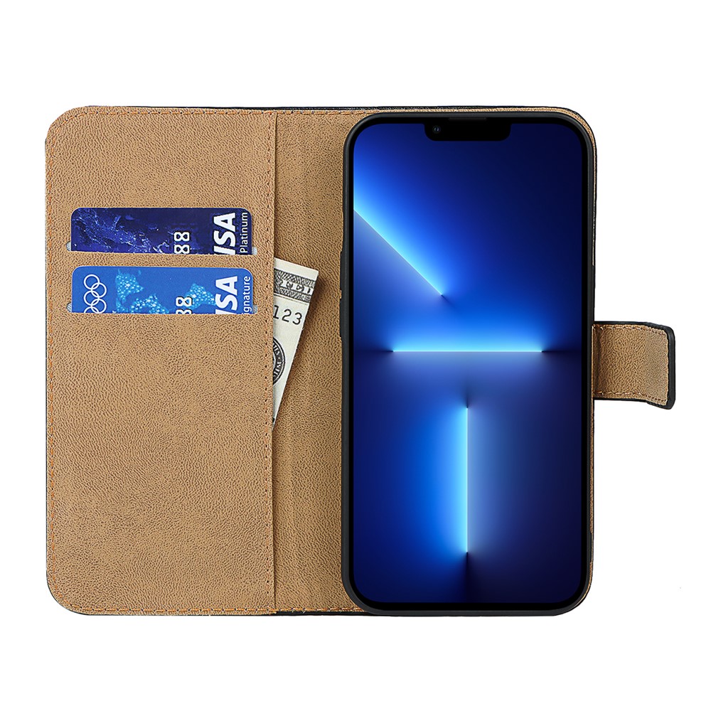 Split Leather Wallet Stand Phone Protective Cover Case for iPhone 13 Pro Max 6.7 inch-4