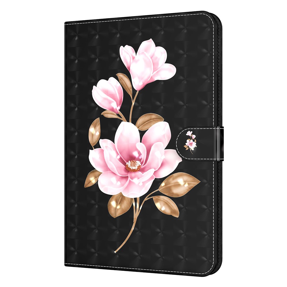 Pattern Printing Full Protection PU Leather Wallet Stand Tablet Case Cover for iPad mini (2021) - Pink Flowers-2
