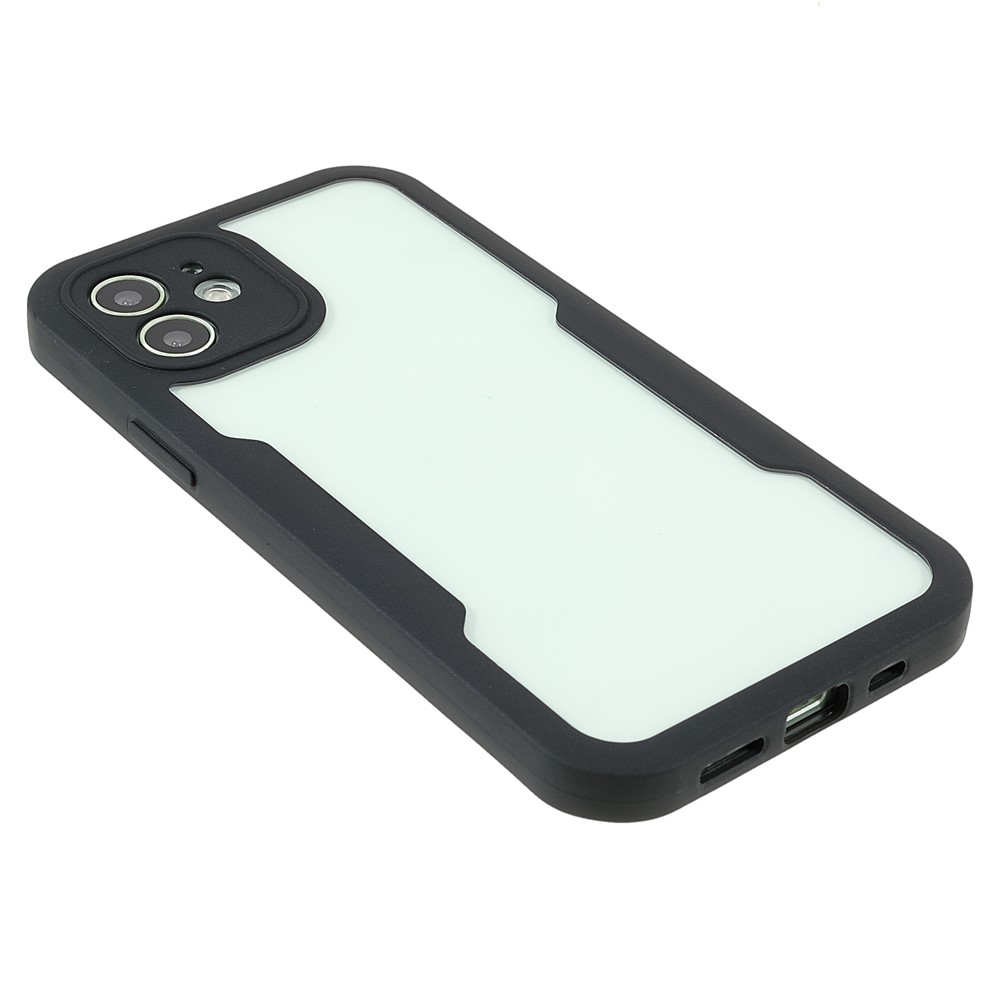 All-Wrapped PET Screen Protector + Acrylic Back Panel + TPU Frame Drop-Resistant Protective Case for iPhone 12 6.1 inch - Black-4