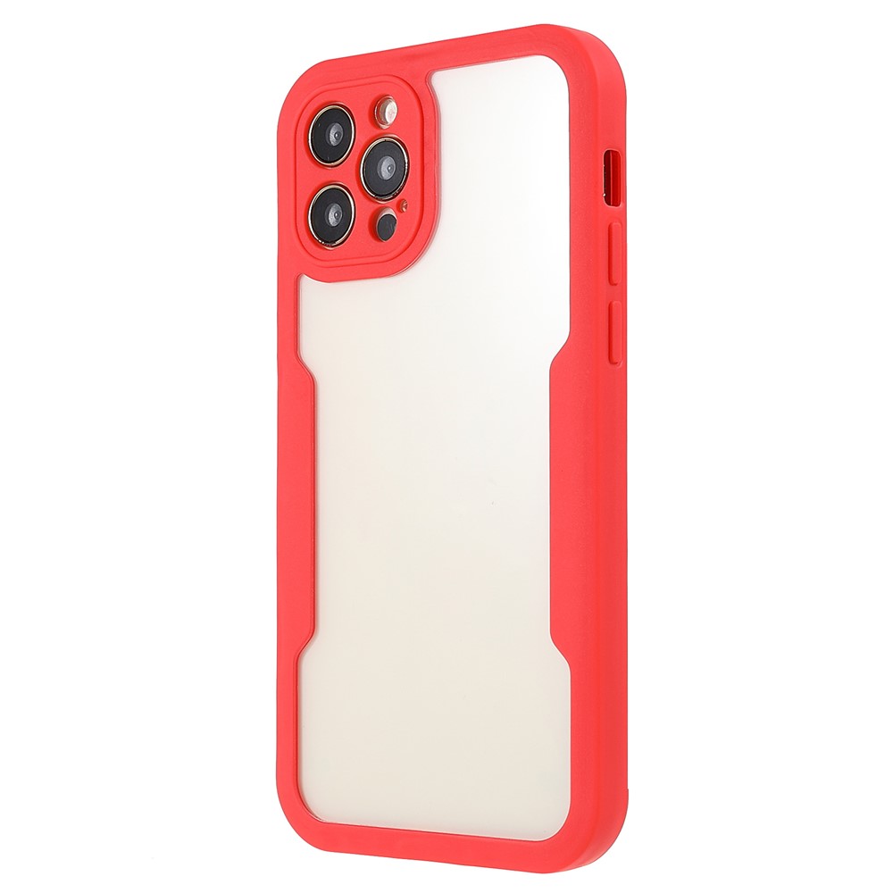 All-Inclusive PET Screen Protector + Acrylic + TPU Hybrid Phone Protective Case for iPhone 12 Pro 6.1 inch - Red-3