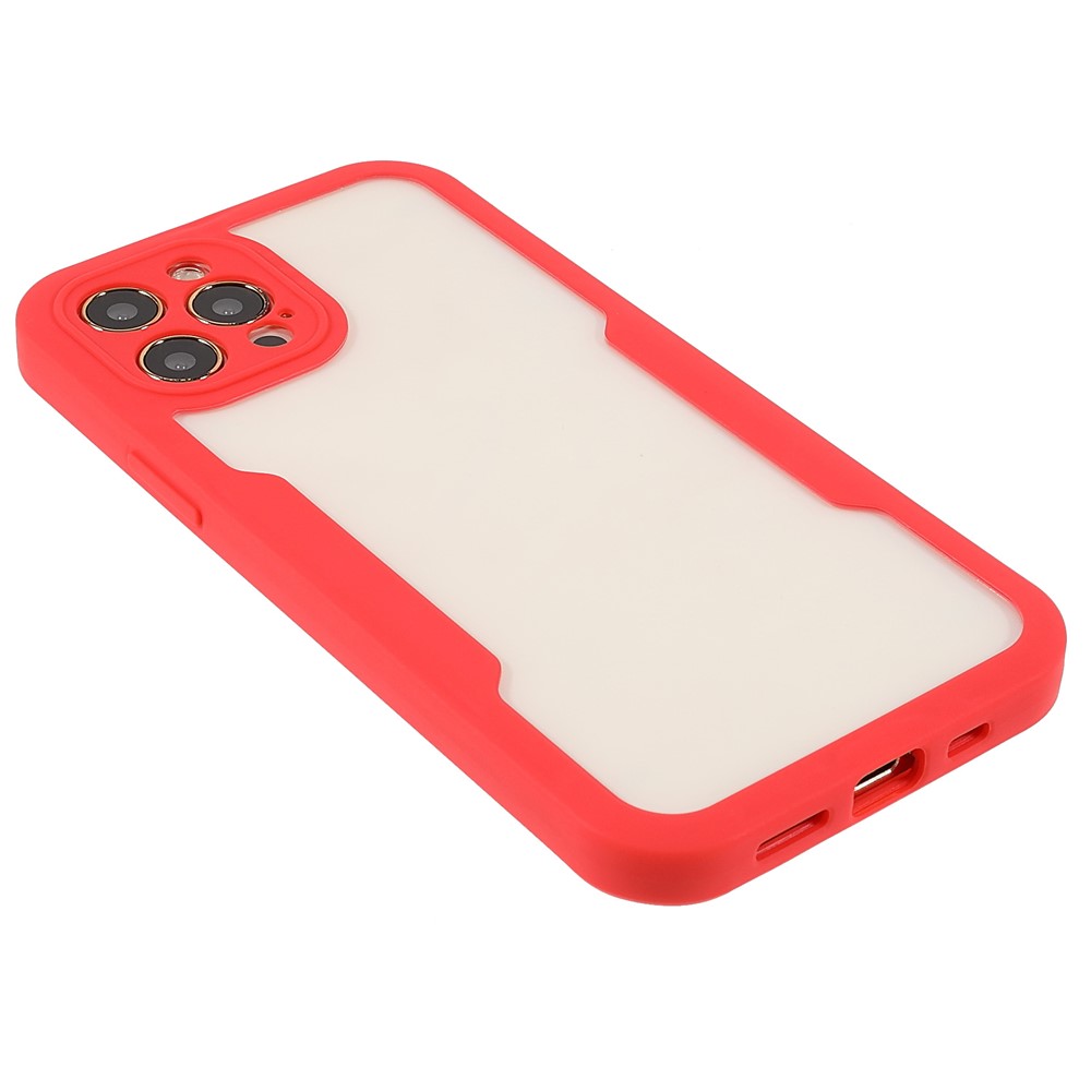 All-Inclusive PET Screen Protector + Acrylic + TPU Hybrid Phone Protective Case for iPhone 12 Pro 6.1 inch - Red-4