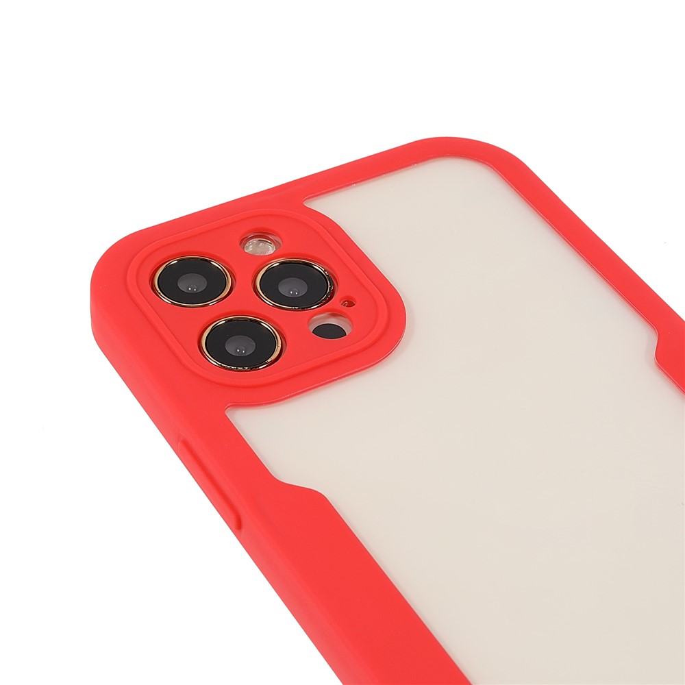 All-Inclusive PET Screen Protector + Acrylic + TPU Hybrid Phone Protective Case for iPhone 12 Pro 6.1 inch - Red-6