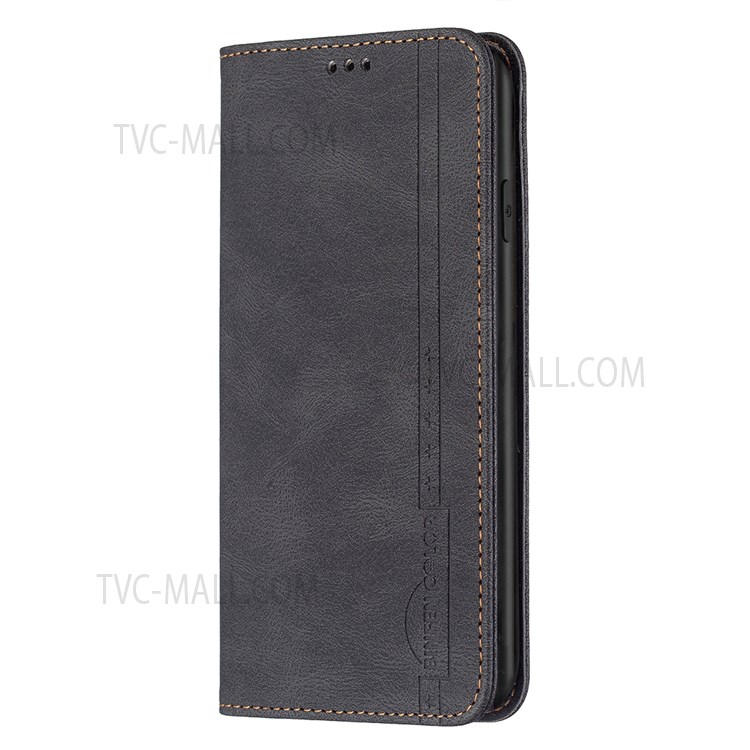 BINFEN COLOR Anti-swiping Design Shock Buffer Auto-absorbed Magnetic Closure PU Leather Phone Case Stand Wallet Cover for iPhone XS Max 6.5 inch - Black-9