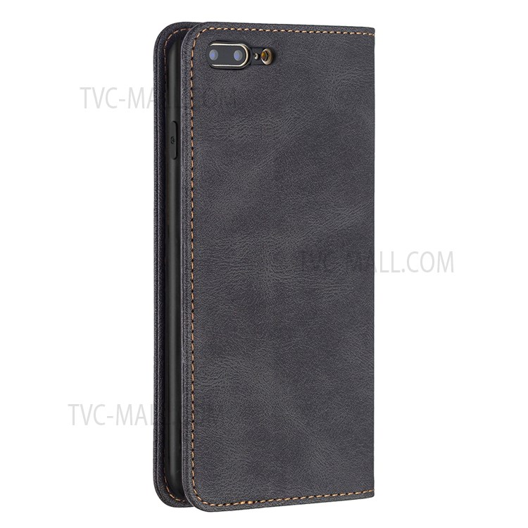 BINFEN COLOR Anti-scratch Protection Anti-swiping Design PU Leather Phone Case Stand Cover for iPhone 7 Plus/8 Plus 5.5 inch - Black-10