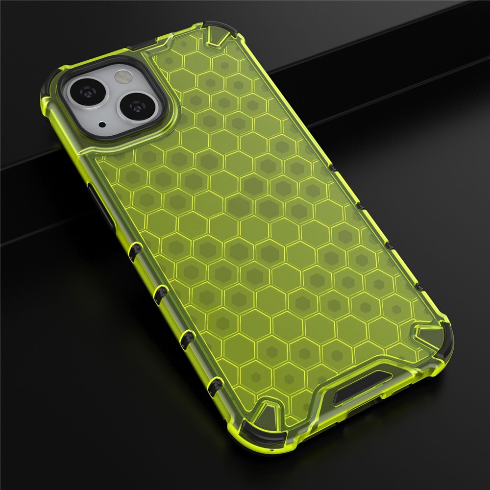 PC+TPU Phone Case Hanging String Honeycomb Design Shock-Absorbed Phone Shell for iPhone 13 6.1 inch - Green-5