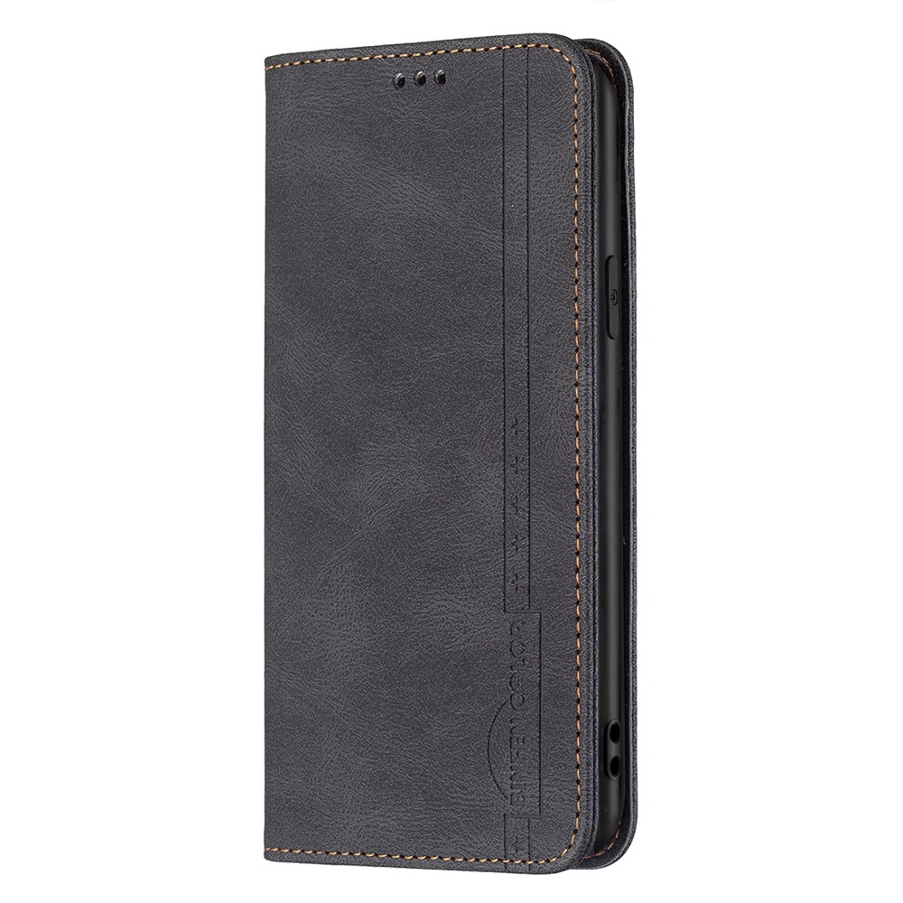 BINFEN COLOR Dust-proof Stand Cover RFID Blocking Design PU Leather Phone Case Cell Phone Protector for iPhone 12 6.1 inch/12 Pro - Black-9