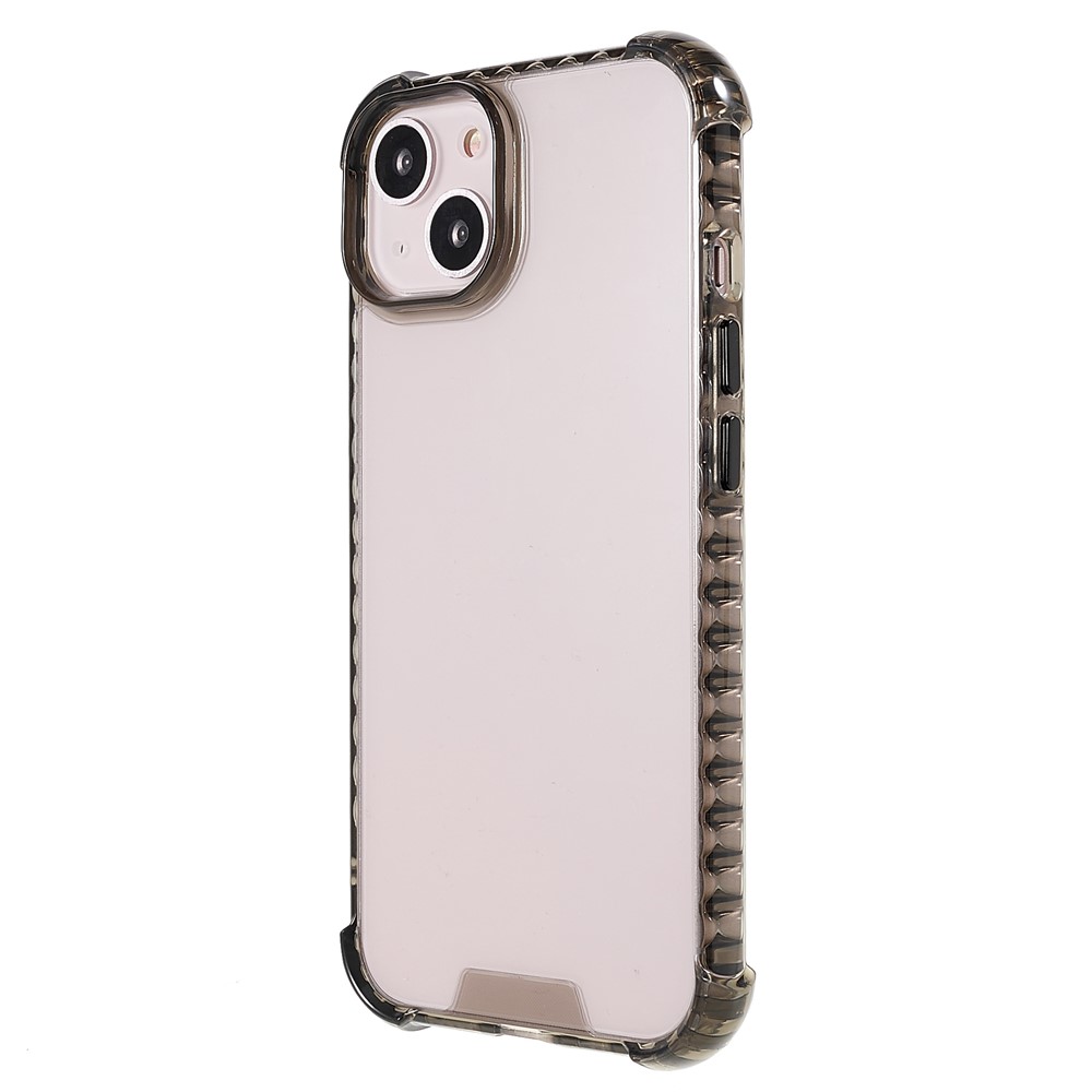 Drop-Resistant Glossy Crystal Clear Acrylic + TPU Phone Cover Case for iPhone 13 6.1 inch - Black-3