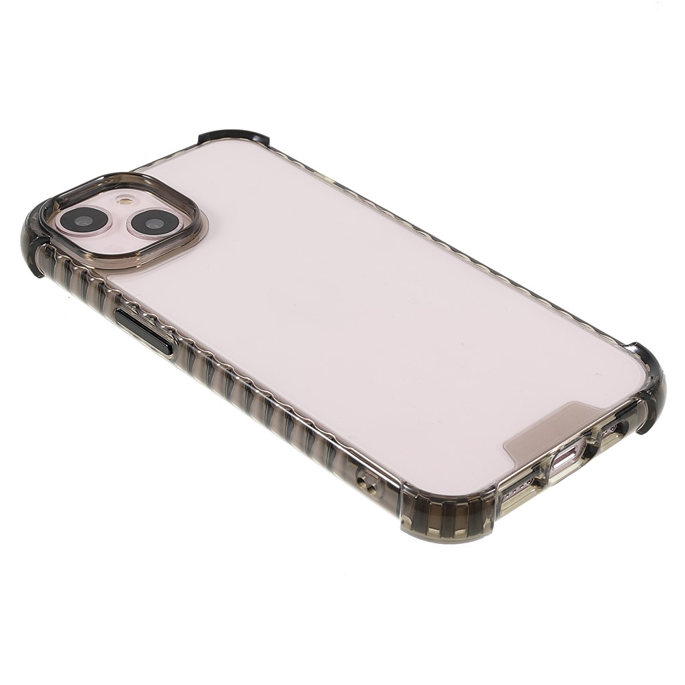 Drop-Resistant Glossy Crystal Clear Acrylic + TPU Phone Cover Case for iPhone 13 6.1 inch - Black-4