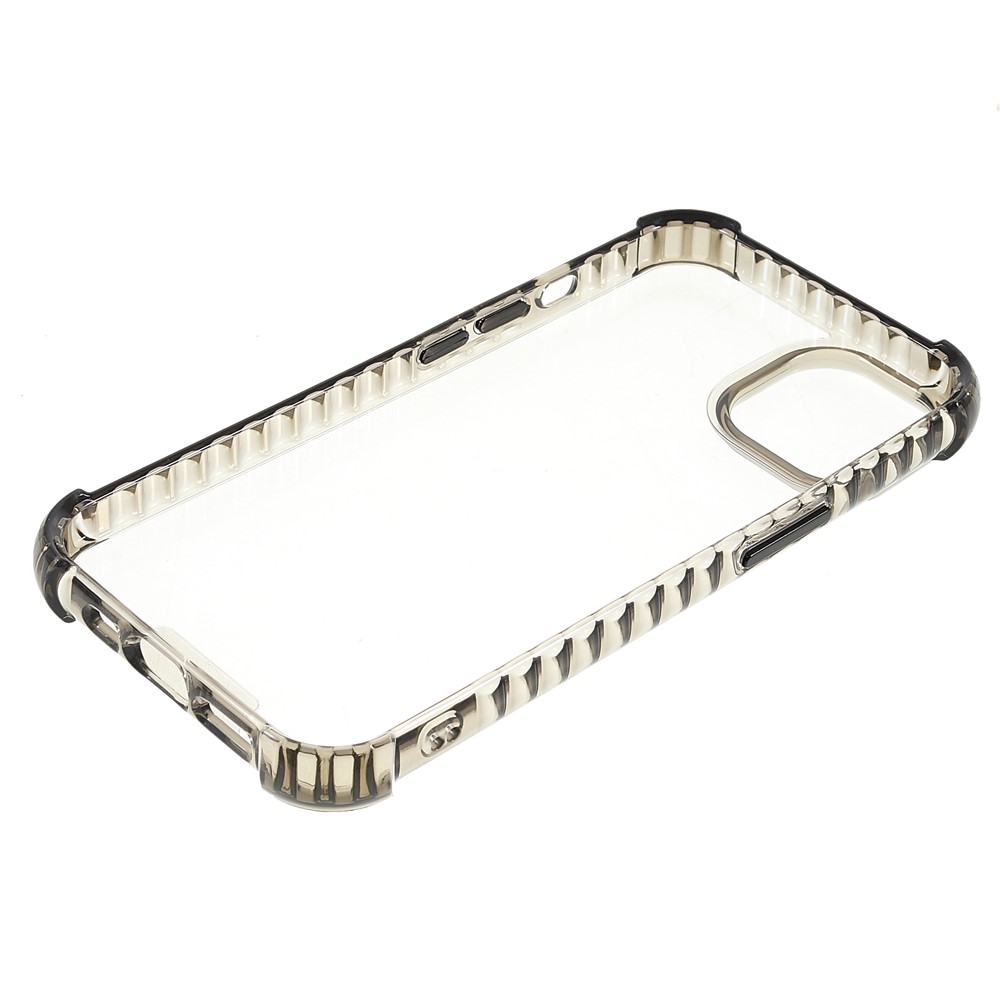 Drop-Resistant Glossy Crystal Clear Acrylic + TPU Phone Cover Case for iPhone 13 6.1 inch - Black-7