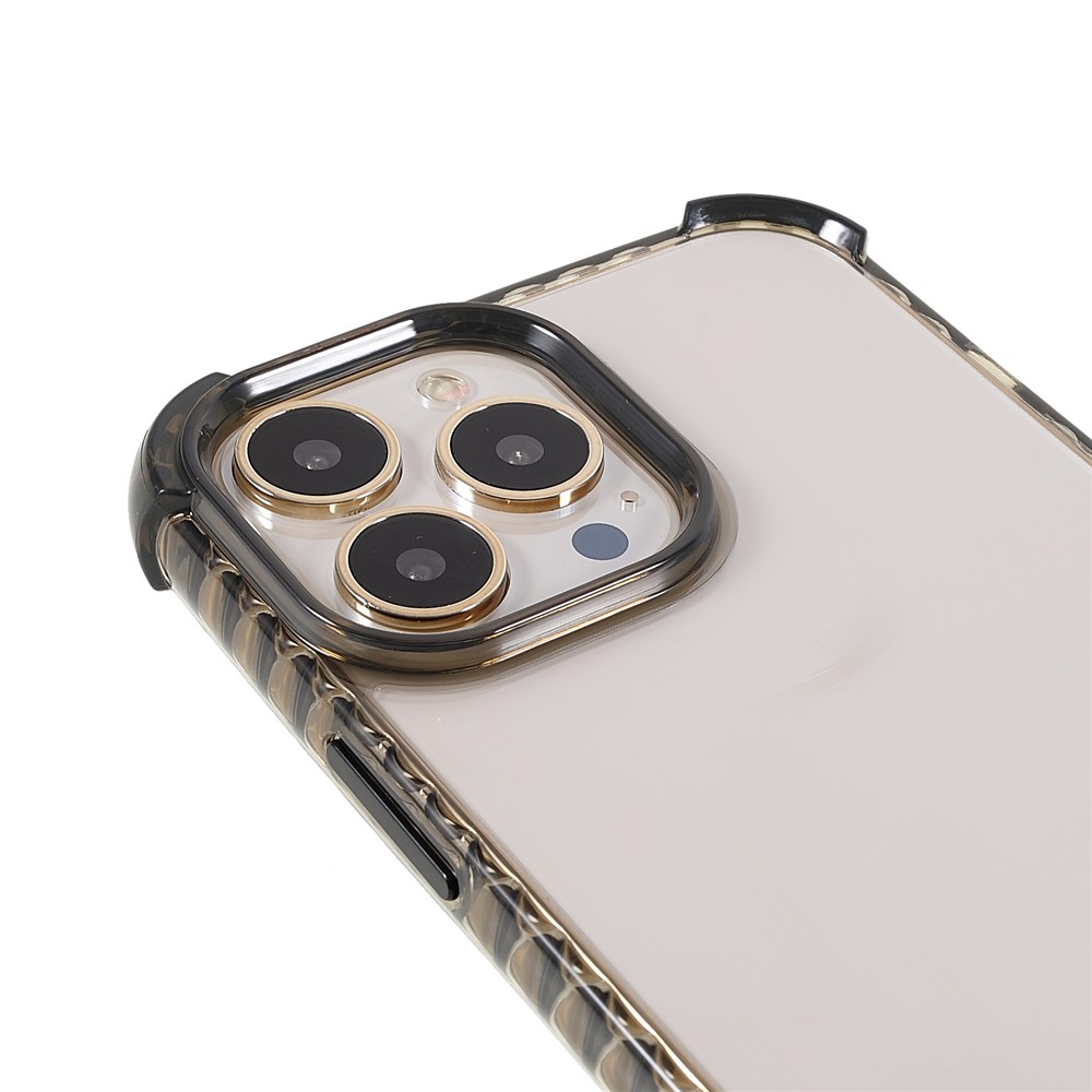 Glossy Crystal Clear Acrylic + TPU Shock-Absorbed Phone Cover Case for iPhone 13 Pro Max 6.7 inch - Black-6