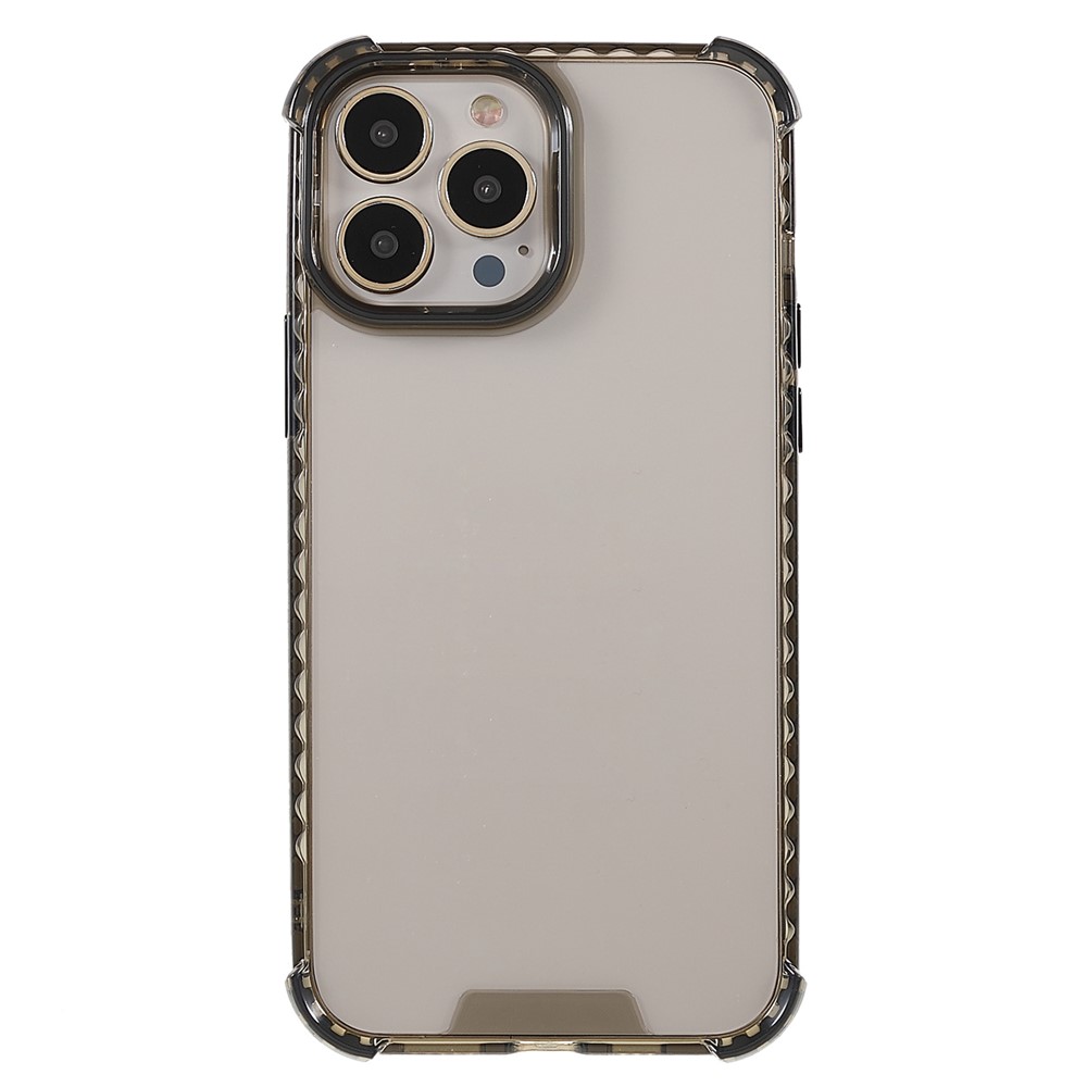 Enhanced Four Corners Crystal Clear Acrylic + TPU Phone Cover Case for iPhone 13 Pro 6.1 inch - Black-2