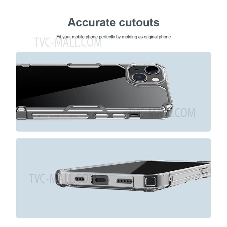 NILLKIN Nature TPU Pro Series Super Thin Hybrid PC + TPU Transparent Back Case Cell Phone Cover for iPhone 13 6.1 inch - Blue-10