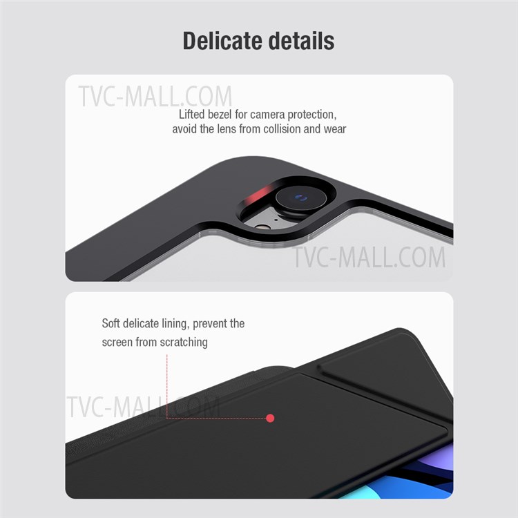 NILLKIN Precise Cutout Light Thin Auto Wake/Sleep Leather Tablet Case with Stand for iPad mini (2021) - Black-10