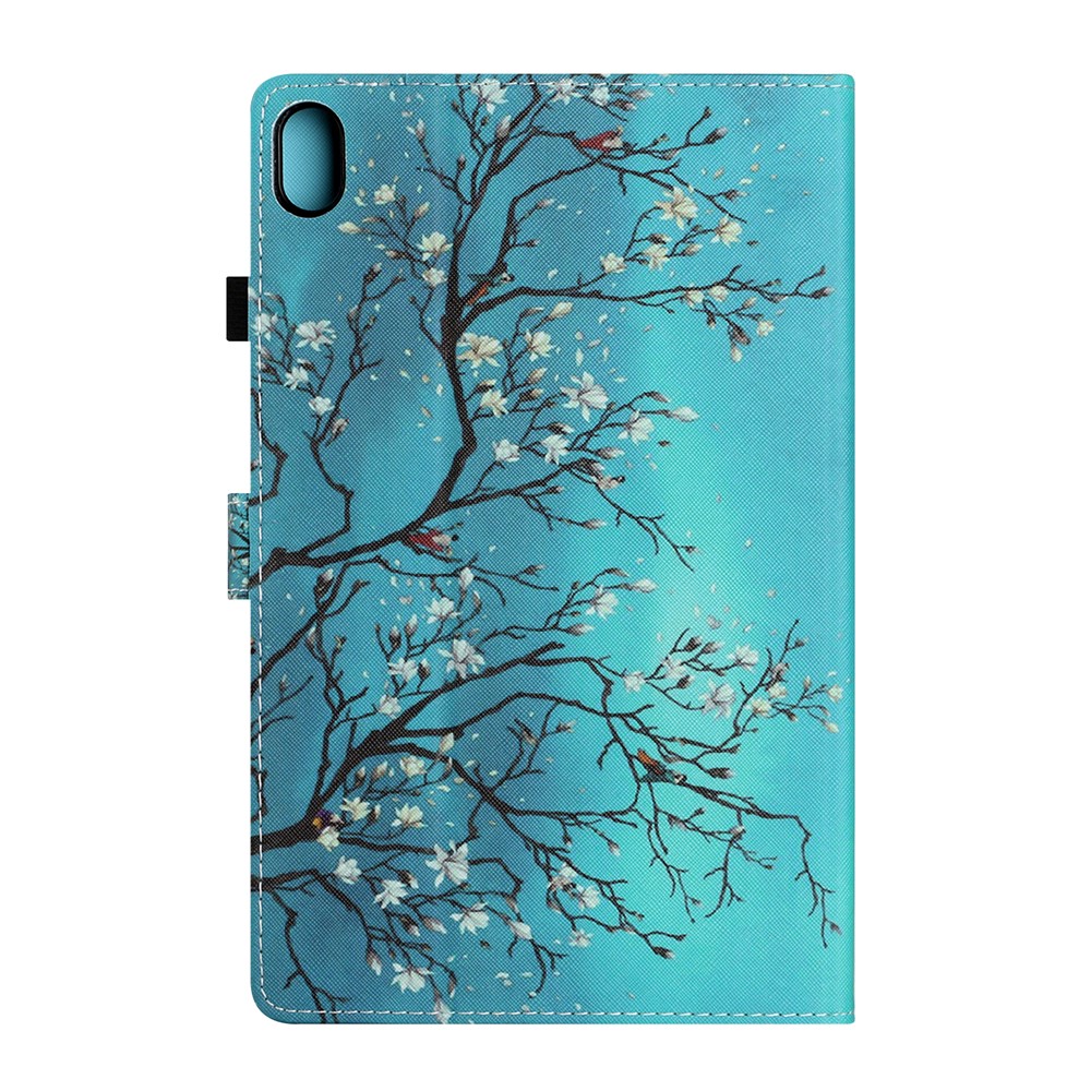 Pattern Printing Design PU Leather Folding Folio Stand Protective Case with Card Slots for iPad mini (2021) - Magnolia Flowers-3
