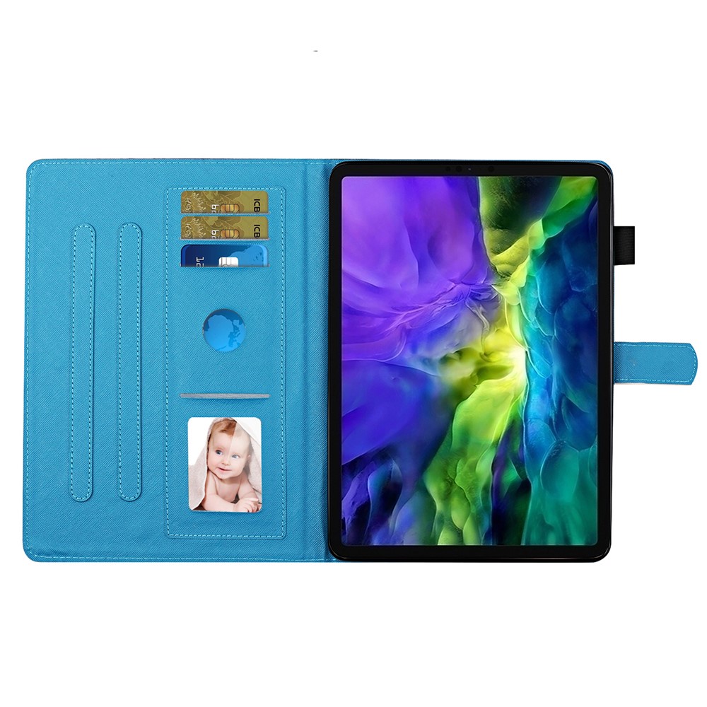 Pattern Printing Design PU Leather Folding Folio Stand Protective Case with Card Slots for iPad mini (2021) - Magnolia Flowers-4