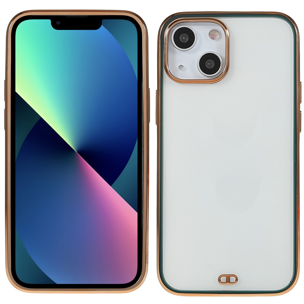 Electroplating Anti-Drop Durable Soft TPU Phone Case Cover for iPhone 13 6.1 inch - Green-1