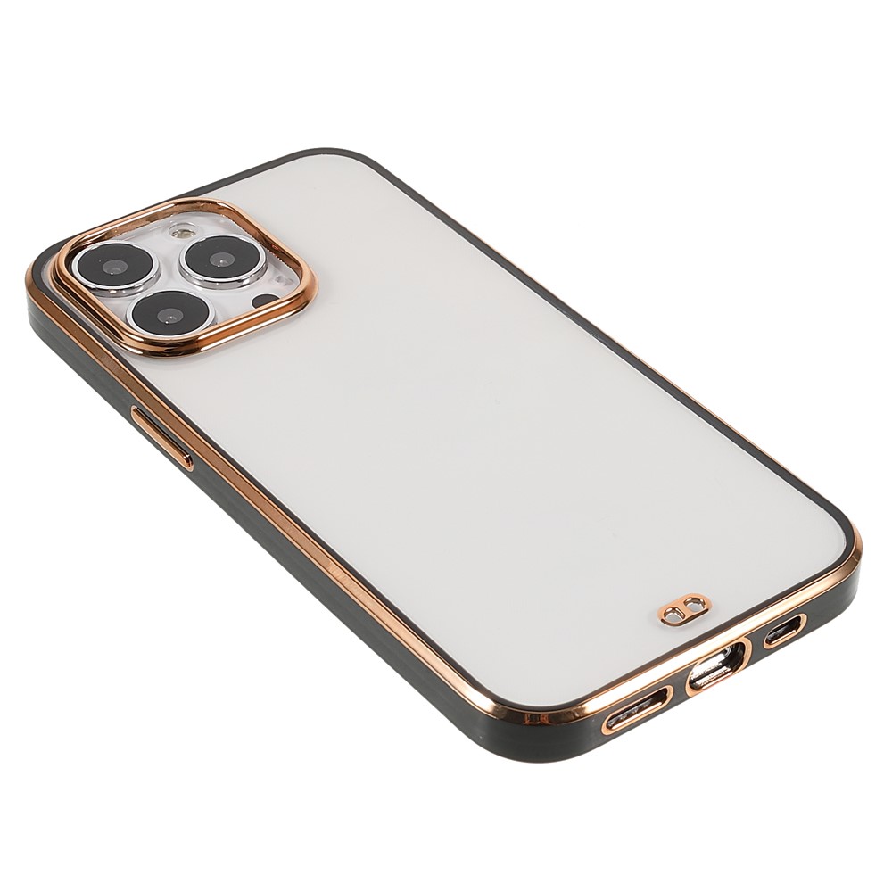 Electroplating Soft TPU Precise Cutout Phone Case Cover for iPhone 13 Pro Max 6.7 inch - Black-4