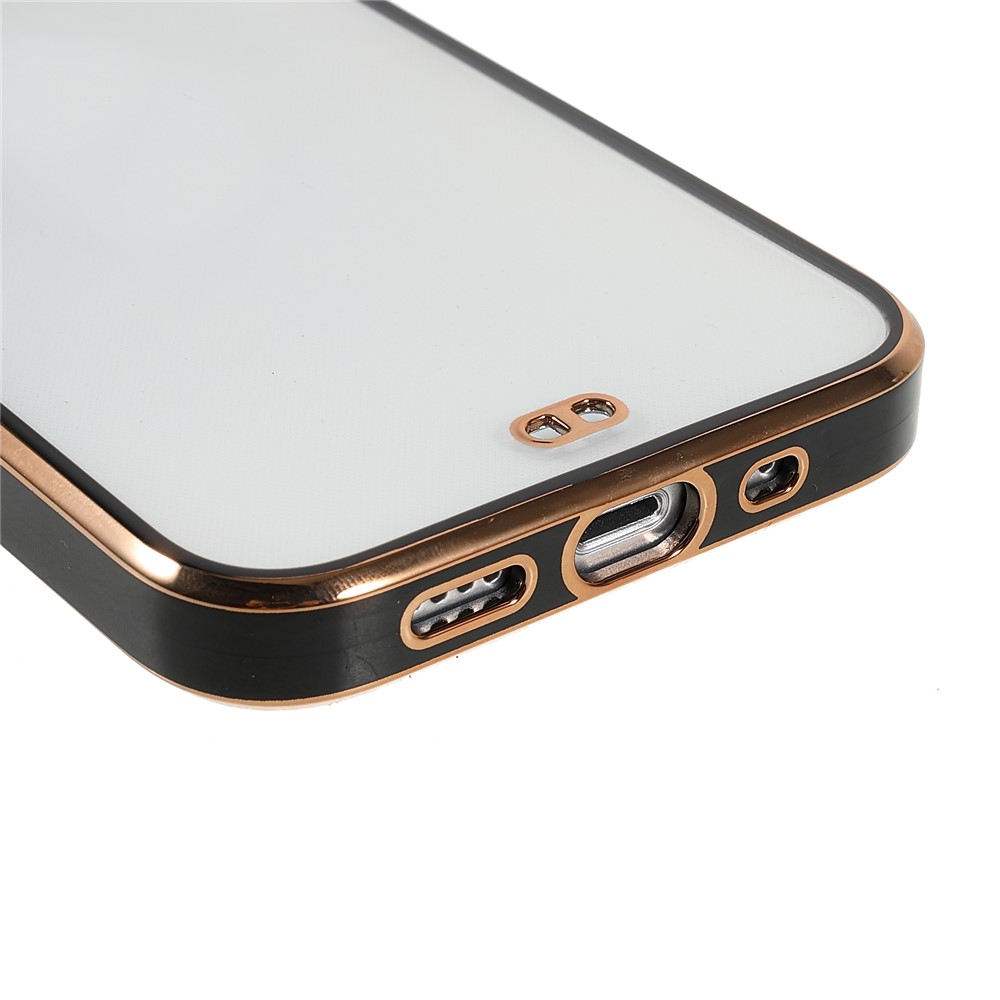 Electroplating Soft TPU Precise Cutout Phone Case Cover for iPhone 13 Pro Max 6.7 inch - Black-5